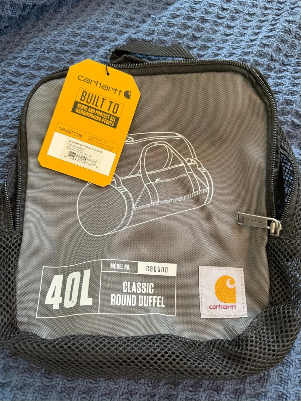 NWT Carhartt Black and Gray Duffel Bag
